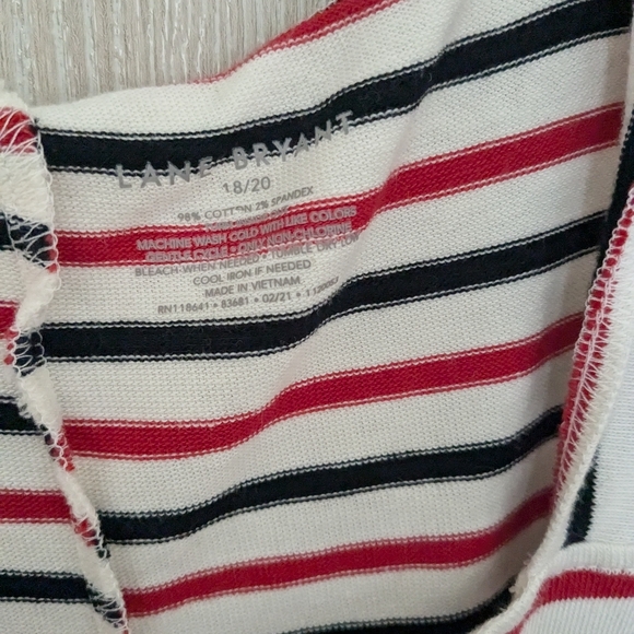 Striped square neck top plus - Picture 4 of 5
